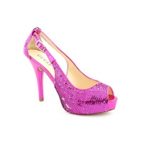 Guess Hondola2 Peep Toe Platforms Heels Shoes Pink Womens New/Display