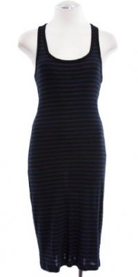 Splendid Black Striped Florence Racer Back Midi Dress Small