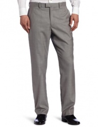 Perry Ellis Men's Portfolio Modern Fit Flat Front Small Windowpane Pant