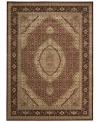 Distinctive flair with roots in Persian design. This exquisitely ornate area rug is abound in soft, satisfying brick tones, highlighted by a dramatic central medallion, and crafted from Nourison's own Opulon™ yarns for a densely woven pile with long-lasting color retention and durability.