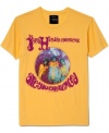 The rock legend who set his guitar on fire now sets your style ablaze with this Jimi Hendrix t-shirt from RIFF.