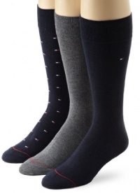 Tommy Hilfiger Men's 3 Pack Dress Logo Crew Socks