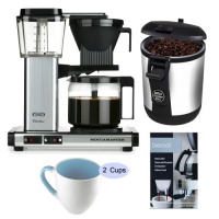 Technivorm 9541 Moccamaster 10 Cup Coffee Brewer Polished Silver w/ Bean Vac Coffee Canister Bundle