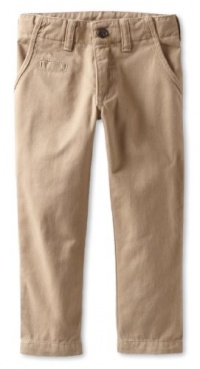 iNTAKT Boys 2-7 Solid Cotton Twill Pant-1, Timber, 6