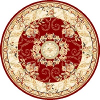 Safavieh Lyndhurst Collection LNH328C Red and Ivory Round Area Rug, 5-Feet 3-Inch