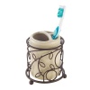 InterDesign Twigz Toothbrush Holder, Bronze/Vanilla