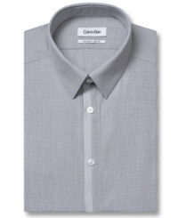 Steel yourself for the confidence this Calvin Klein slim-fit dress shirt will bring.