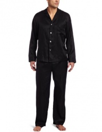 Hugo Boss Men's Woven Silk Pajama Set, Black, Small