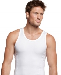 Comfortable enough to wear every day, this slimming compression tank from Calvin Klein visibly flattens your midsection for a sleek silhouette.