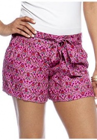 MM Couture by Miss Me Floral Print Tie Cuffed Shorts