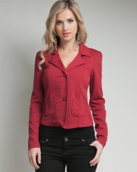 G2 Chic Ponte Button Front Long Sleeve Blazer