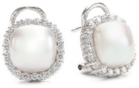 Majorica 9mm White Mabe Pearl with Cubic Zirconia Jacket Earrings