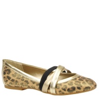 Jessica Simpson Mandi 10/25 Flat (Toddler/Little Kid/Big Kid),Gold Leopard Print,2.5 M US Little Kid