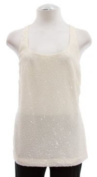 Lauren By Ralph Lauren Pearl Ivory 'Tiri' Sequin Tank Top 10