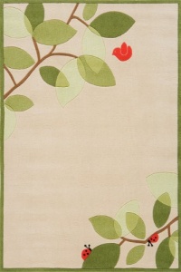 Momeni Lil Mo Leaves And Branches Rug, Ivory, 5' x 7'