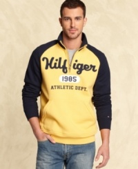 The quintessential sweatshirt. Complete your closet with a handsome half-zip look from Tommy Hilfiger.