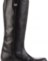 FRYE Women's Melissa Button Knee-High Boot, Black Soft Vintage Leather, 7 M US