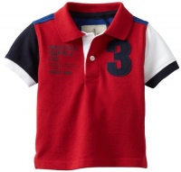 Nautica Sportswear Kids Baby-Boys Infant Pieced Short Sleeve Fashion Polo Shirt, Cherry, 24 Months