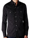 True Religion Brand Jeans Men's Mick Western Shirt Black-2XL