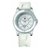 Tommy Hilfiger Women's 1780971 Sport White Silicon Strap White Dial Watch