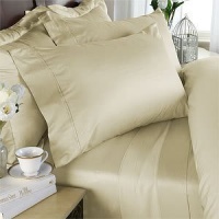 JS Sanders 1500 Thread Count, 4 Piece Sheet Set, King, Ivory