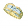 14k Two-tone Gold 3/8ct Diamond Solitaire Ring. Finger Size 9