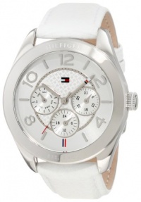 Tommy Hilfiger Women's 1781202 Sport Multifunction Stainless Steel Case and White leather Watch