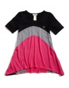 GUESS Kids Girls Color-Blocked Tee, BLACK (10/12)