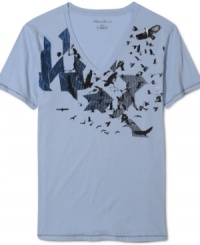 Be deep. This v-neck t-shirt from Kenneth Cole raises the bar for casual cool.