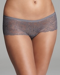 Honeydew's knit hipster flatters figures with its wide waistband and front lace panel. Style #374408.