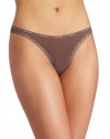 Calvin Klein Women's Bottom's Up Thong, Smoke, Small