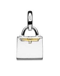 Show your appreciation of style with this sterling silver handbag charm, complete with 18 kt. gold plated accents.