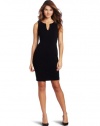 Karen Kane Women's Split Neck Shift, Black, Small