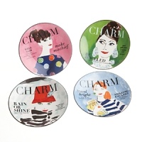 In true kate spade new york fashion, these tidbit plates literally exude CHARM. Whimsical and sure to delight, they come backaged in an illustrated gift box.