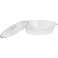 CorningWare French White 2 Piece 4-Quart Covered Oval Roaster