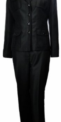 Kasper Petite Women's Eternal City Pant Suit 6P Dark Steel [Apparel]