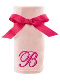 Princess Linens Embroidered Pink Initial Cotton Knit Blanket, B