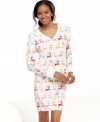 Sweet dreams are all yours. Cuddle up to the softness of the cute Cut Velour sleepshirt by Charter Club.