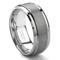 Tungsten Carbide Matte Men's Wedding Band Ring Sz 15.0