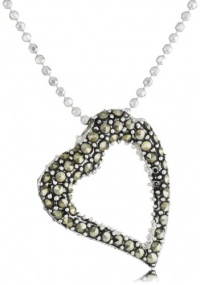 Judith Jack Reversibles Sterling Silver, Swarovski Marcasite and Crystal Heart Pendant Necklace