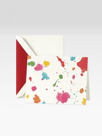 Make a splash with this colorful set of notecards, printed on fluorescent white cotton paper with front and back paint splatters and matching envelopes.Includes 10 cards and 10 lined envelopesBlank insideHigh-quality, fluorescent white cotton paperEach, about 5W X 6HMade in USA