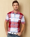 Everyone is seeing red with this preppy plaid shirt from Nautica.