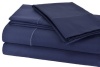 Elite Home Renaissance Collection 600 Thread Count Sateen Queen Sheet Set, Steel Blue