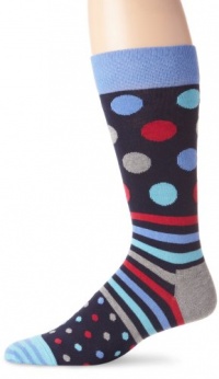 Happy Socks Men's Dots and Stripes 3, Blue, 10-13