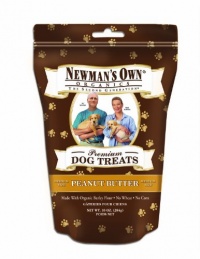 Newman's Own Organics Dog Treats, Medium Size, Peanut Butter, 10-Ounce Bags (Pack of 6)