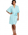 Midnight By Carole Hochman Women's Just One Night Robe, Blue Lagoon, Large