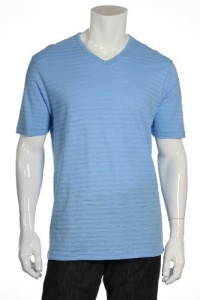 Perry Ellis Mens Stripe Slub V-neck Top