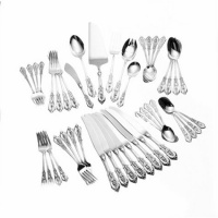 Wallace Rose Point 46-Piece Sterling Silver Flatware Set, Service for 8