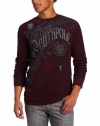 Southpole Men's Long Sleeve Fashion Thermal with Glitter Print Logo