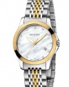 Gucci Women's YA126513 Gucci timeless Steel and Yellow PVD White Dial Watch